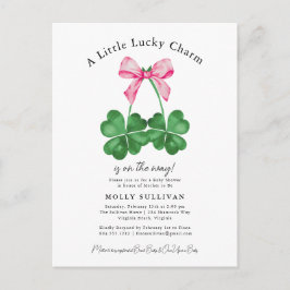Lite Lucky Charm Shamrock Coquette Bow Vykort