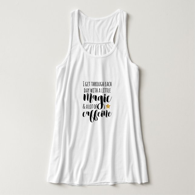 Lite magisk och mycket koffein linne med racerback  (Design framsida)