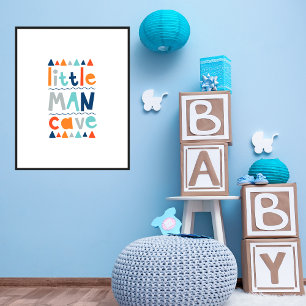 Lite Man Cave Typografi Pojkrumsdekor Poster