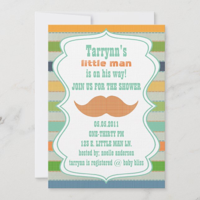 LITE MANbaby shower- & födelsedaginbjudan Inbjudningar (Framsida)
