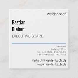 Lite men fet fyrkantigt visitkort