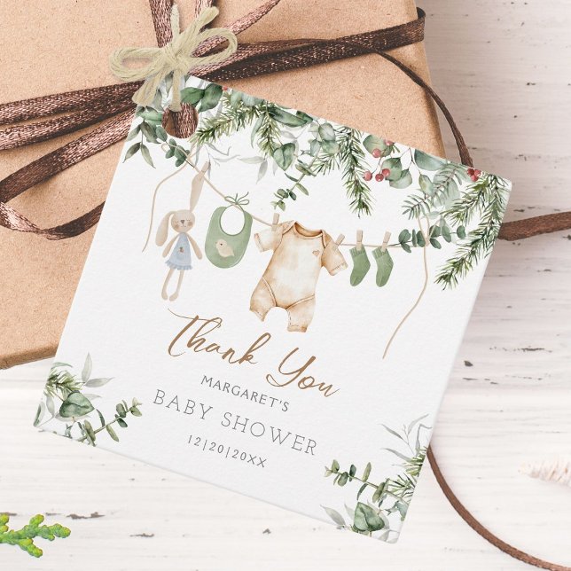 Lite Merry | Boho Boy Winter Baby Shower Gåvor Etiketter (Skapare uppladdad)
