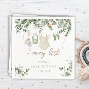 Lite Merry Boho Girl Winter Baby Shower Pappersservett
