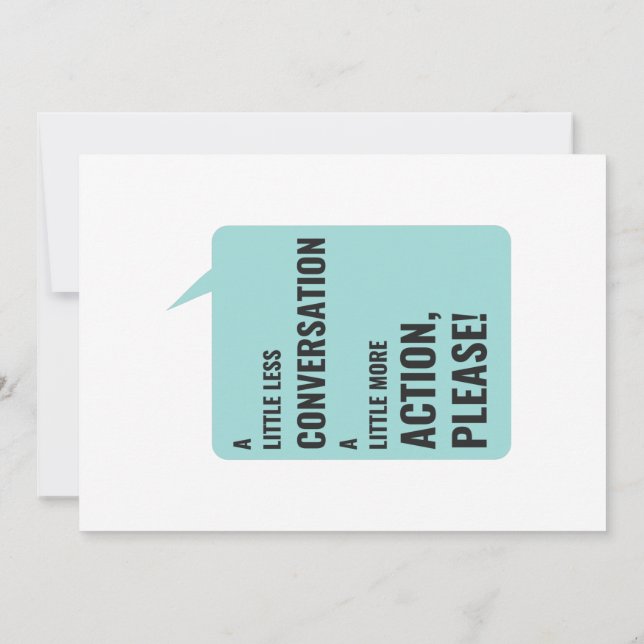 Lite mindre konversation, lite mer handling. inbjudningar (Baksida)