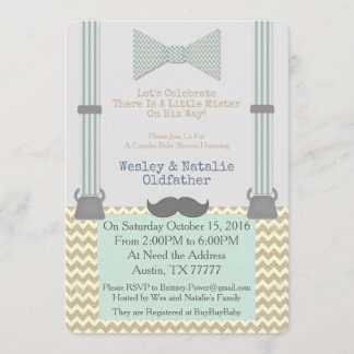 Lite Mister BabyShower Invitera Inbjudningar