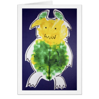 Lite monster - porträttmalldesign hälsningskort