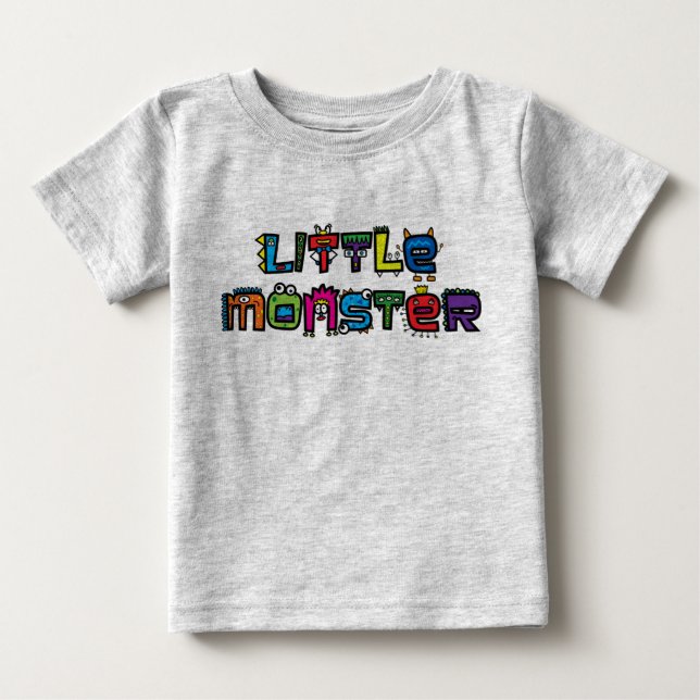 Lite monster - T-tröja för baby för textklotter T-shirt (Framsida)