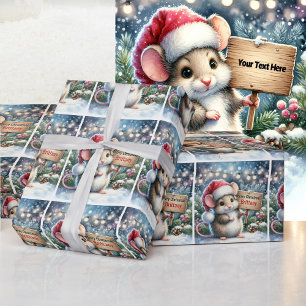 Lite mus anpassar julen till Namn Girl Presentpapper