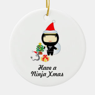 Lite Ninja julprydnad Julgransprydnad Keramik