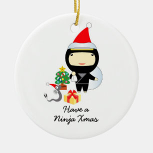 Lite Ninja julprydnad Julgransprydnad Keramik