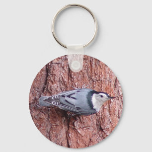 Lite Nuthatchfågel Keychain Nyckelring