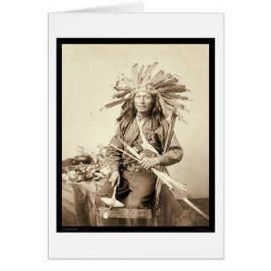 Lite Oglala ledare på det sårada knäet SD 1890 Hälsningskort