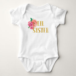 Lite omkullkastar blom- guld för systerbodysuiten t-shirt