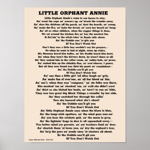 LITE ORPHANT ANNIE-DIKT POSTER
