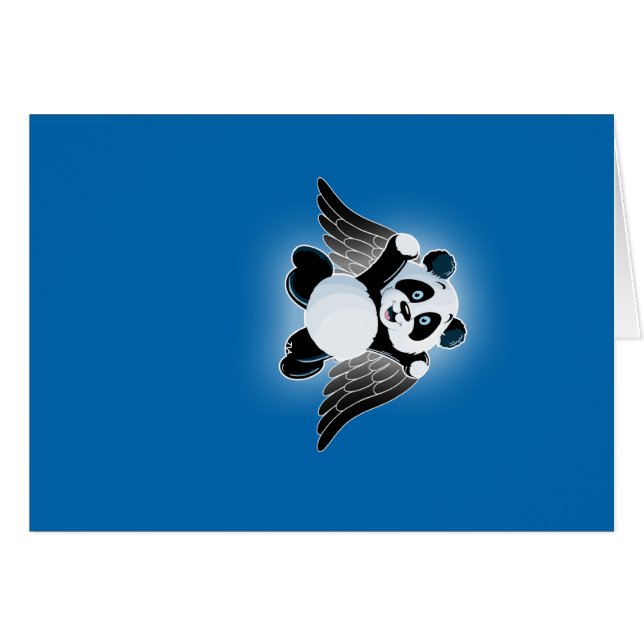 lite pandaängel hälsningskort (Framsidan Horizontal)