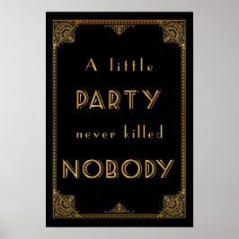 lite party gatsby inspirerad bröllop-signal poster