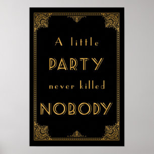 lite party gatsby inspirerad bröllop-signal poster