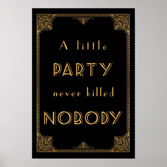 lite party gatsby inspirerad bröllop-signal poster (Framsidan)