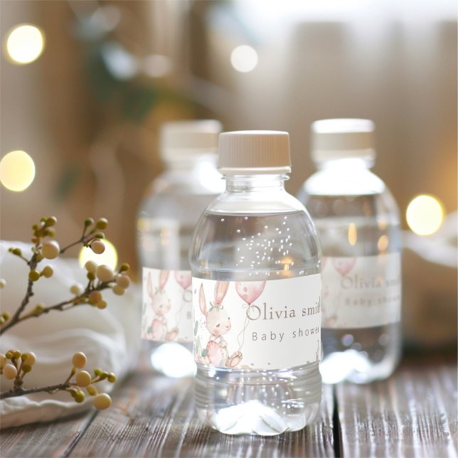 Lite Påskhare babydusch Vattenflaska Etikett (Skapare uppladdad)