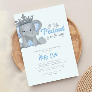 Lite peanut Cute Elephant Baby Shower Inbjudningar