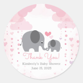 Lite peanut Elephant Girl Shower Runt Klistermärke