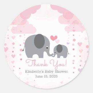 Lite peanut Elephant Girl Shower Runt Klistermärke