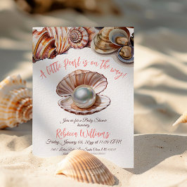 Lite Pearl under Sea Baby Shower Inbjudningar