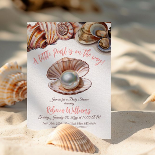 Lite Pearl under Sea Baby Shower Inbjudningar (Skapare uppladdad)