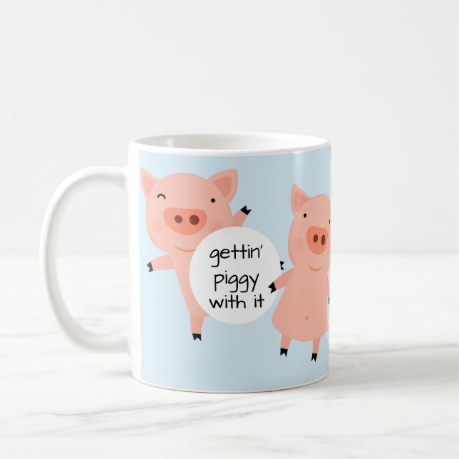 Lite Piggies överallt Kaffemugg (Vänster)