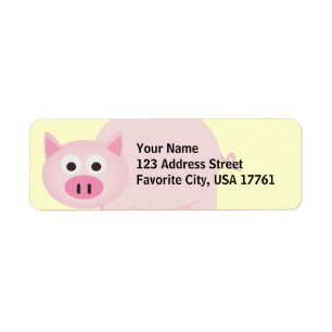 Lite Piggy adressetiketter Returadress Etikett