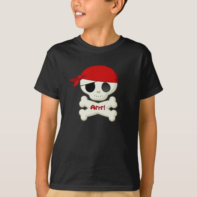 Lite piratskalle och CrossbonesT-tröja T-shirt (Framsida)
