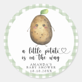 Lite potatis är på väg - Babyskåda Runt Klistermärke