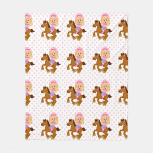 Lite pricker den rosa polkaen för cowgirlen fleecefilt