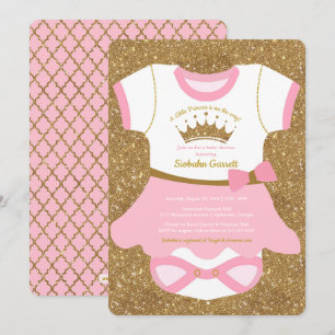 Lite Princess Behandla som ett barn Pajamas Duscha Inbjudningar