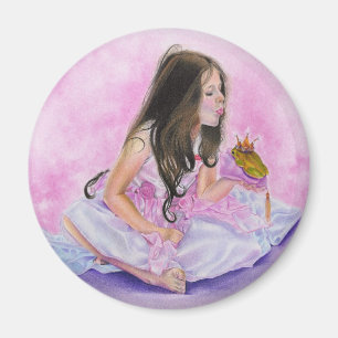Lite Princess Kyssande Groda Magnet