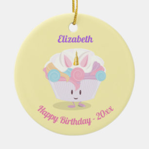 Lite prydnad för Unicornmuffin Julgransprydnad Keramik