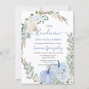 Lite pumpa Baby Shower Boy på spanska Inbjudningar
