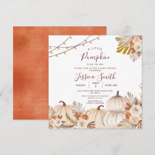 Lite Pumpkin Fall i Kärlek Baby Shower Inbjudningar