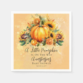 Lite Pumpkin | Solblommor blommar Babyskor Pappersservett