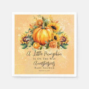 Lite Pumpkin Solblommor blommar Babyskor Pappersservett