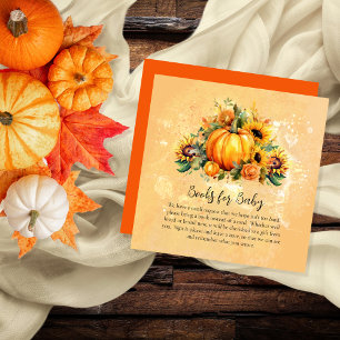 Lite Pumpkin Sunblommor Bokar för Baby Tilläggskort