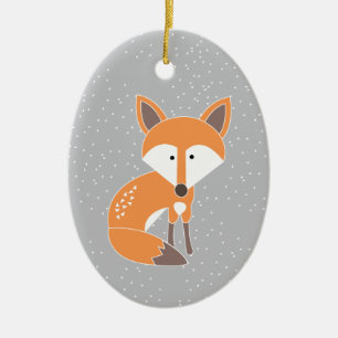 Lite räv julgransprydnad keramik