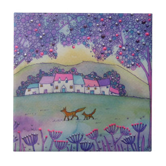 Lite rävar kakelplatta