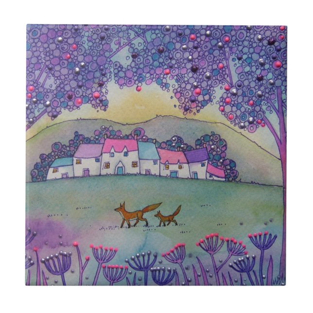 Lite rävar kakelplatta (Framsidan)