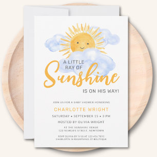 Lite Ray av Sunshine Boy's Baby Shower Inbjudningar