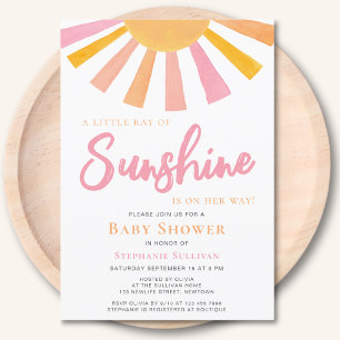 Lite Ray av Sunshine Girl's Baby Shower Inbjudningar