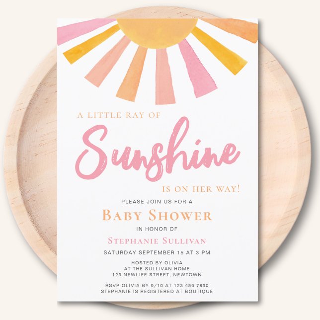 Lite Ray av Sunshine Girl's Baby Shower Inbjudningar (Skapare uppladdad)