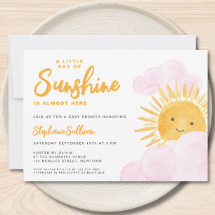 Lite Ray av Sunshine Girl's Baby Shower Inbjudningar