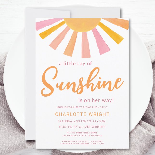 Lite Ray av Sunshine Girl's Baby Shower Inbjudningar (Skapare uppladdad)