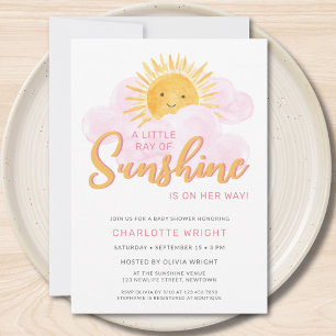 Lite Ray av Sunshine Girl's Baby Shower Inbjudningar